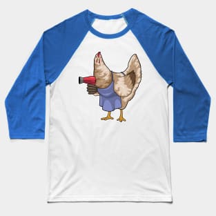 Chicken Hairdresser Hair dryer Baseball T-Shirt